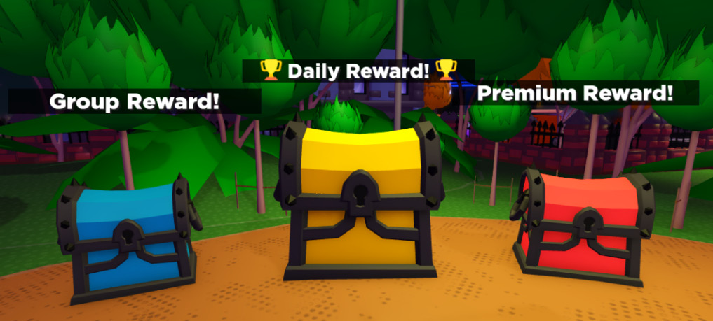 Figure 9.11 – The Daily Reward, Group Reward, and Premium Reward chests
