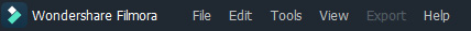 Figure 2.3: The menus in Wondershare Filmora 11