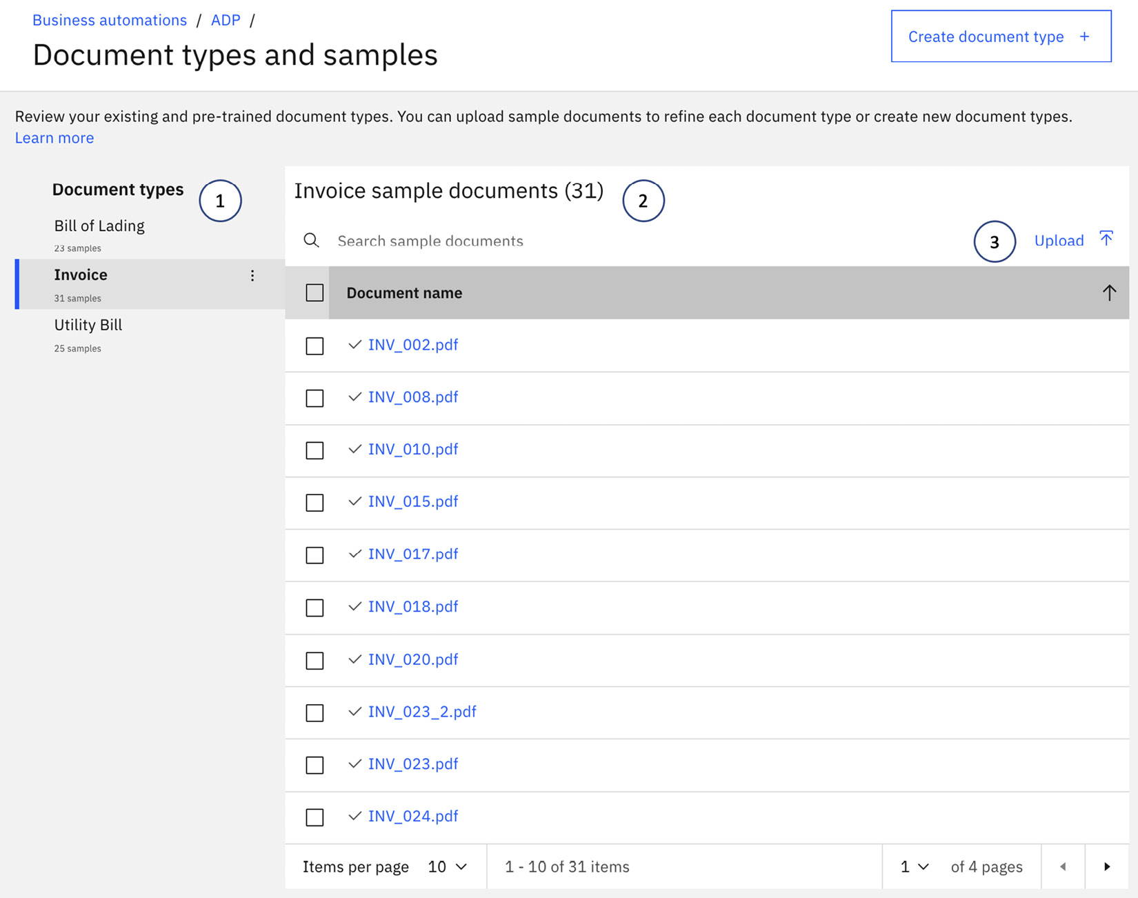 Figure 10.7 – Sample documents per document type
