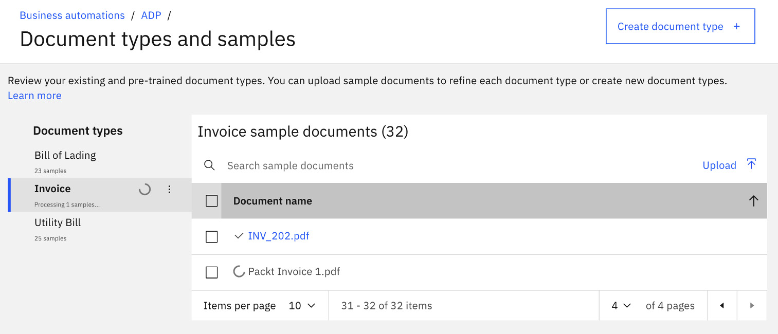 Figure 10.8 – Upload of new sample documents
