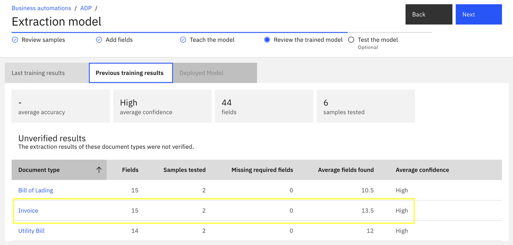 Figure 10.24 – Review trained models
