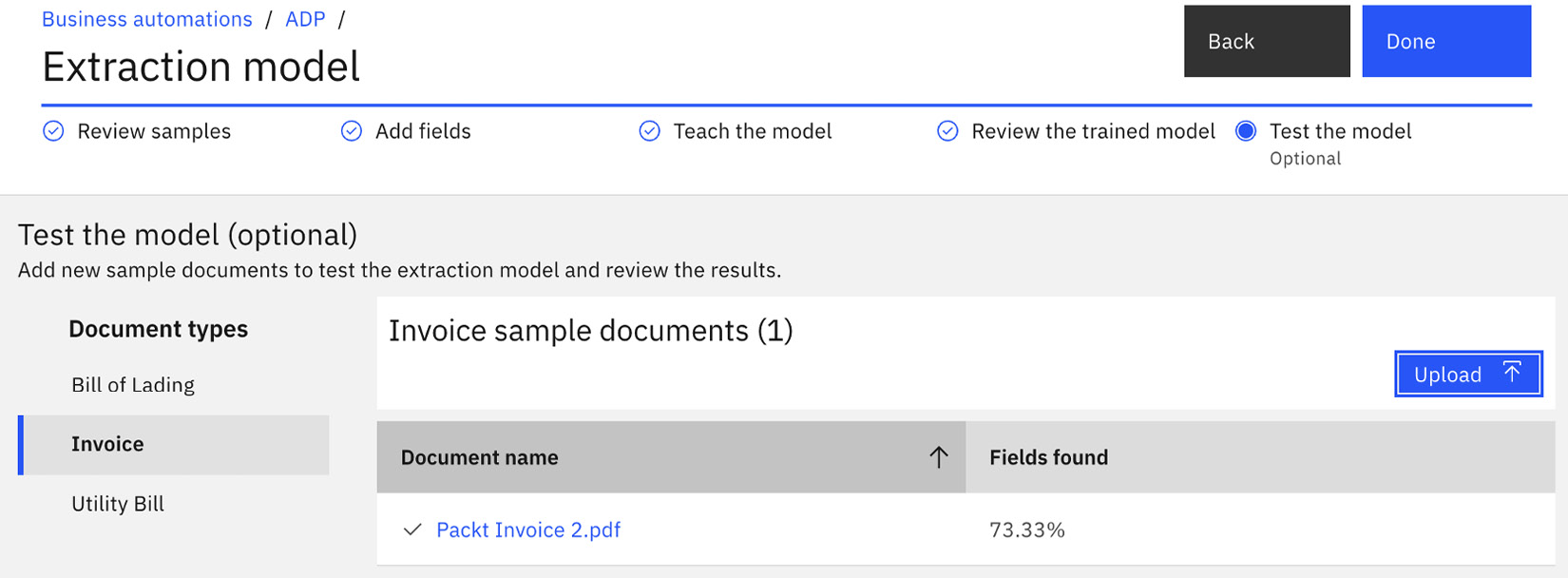 Figure 10.25 – Test the trained model with new documents
