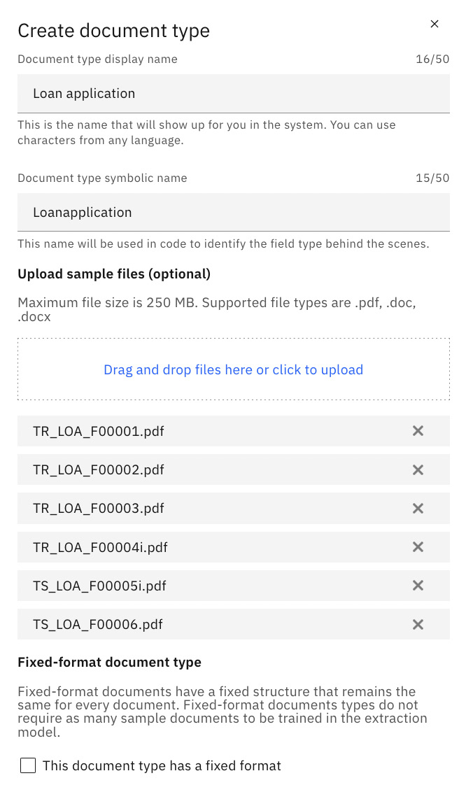 Figure 10.50 – Create document type and upload samples
