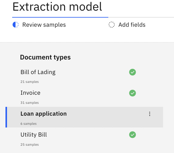 Figure 10.53 – The Loan application document type needs the extraction model defined
