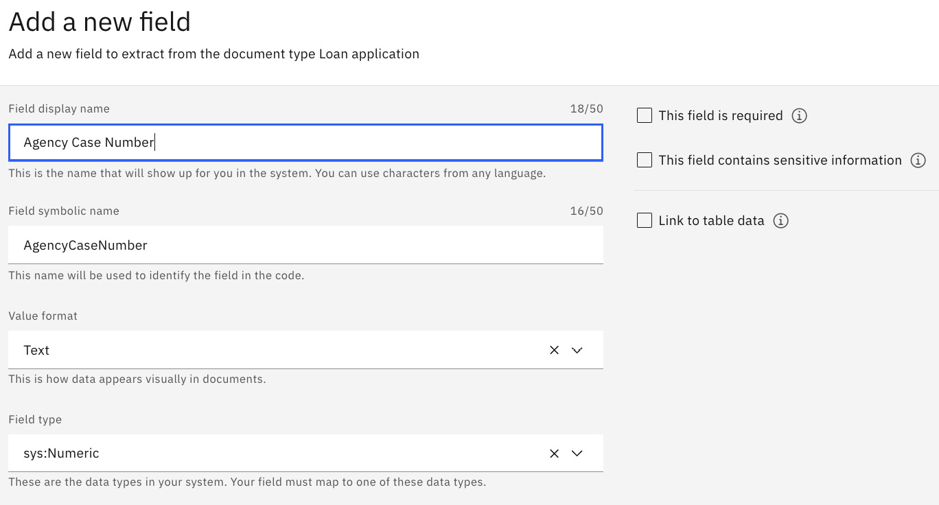 Figure 10.56 – Adding a data field for Loan application
