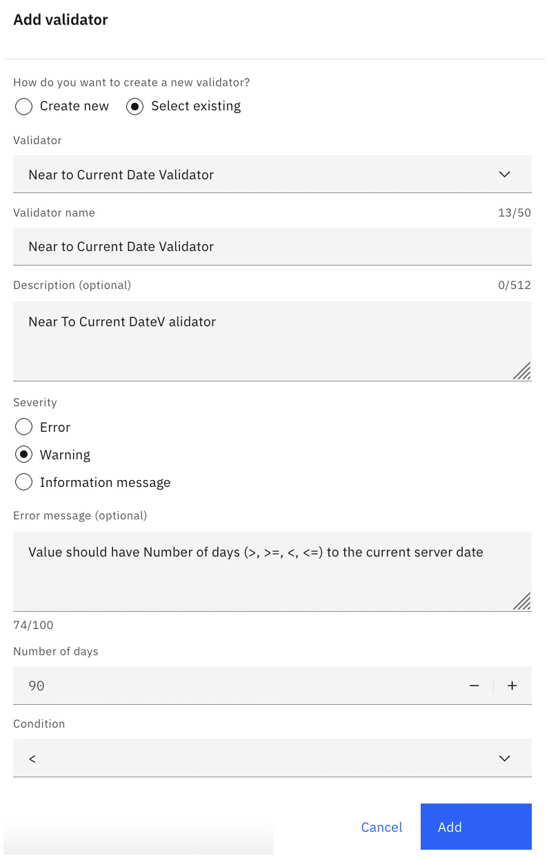 Figure 10.78 – Configure custom value validator
