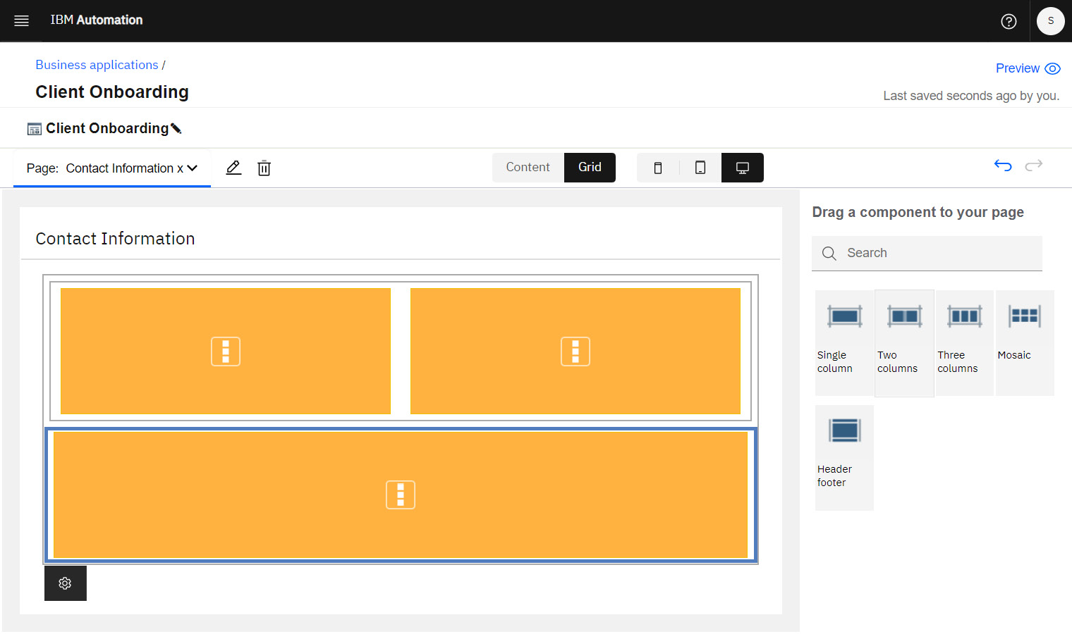 Figure 11.9 – Panel with an additional single column
