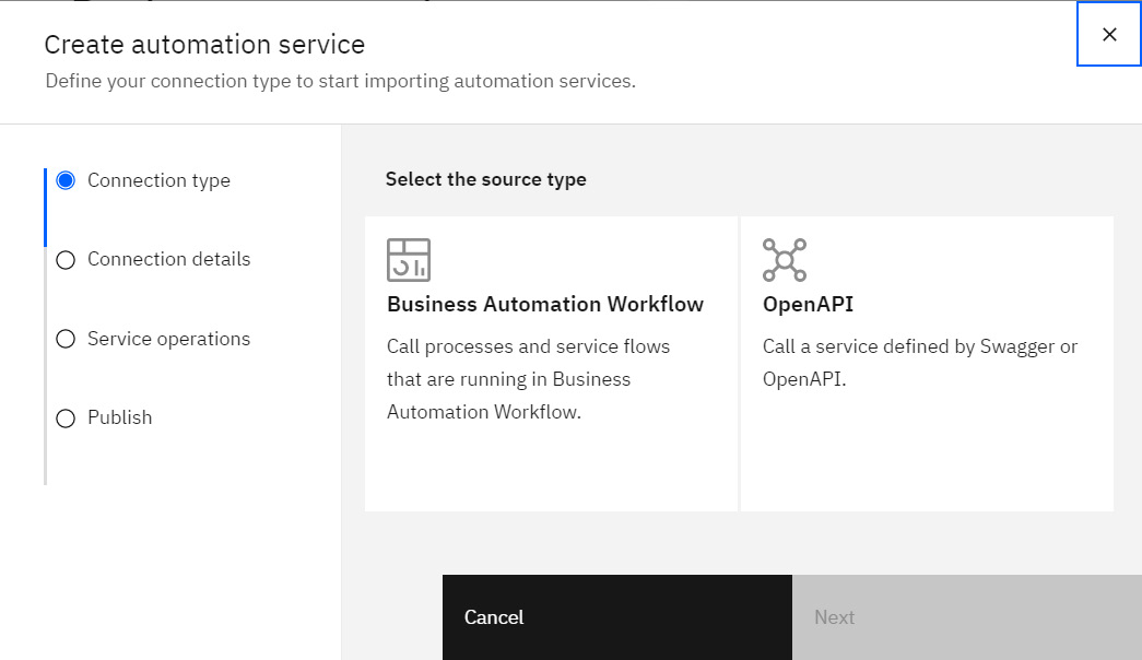 Figure 11.25 – Source type options for automation services

