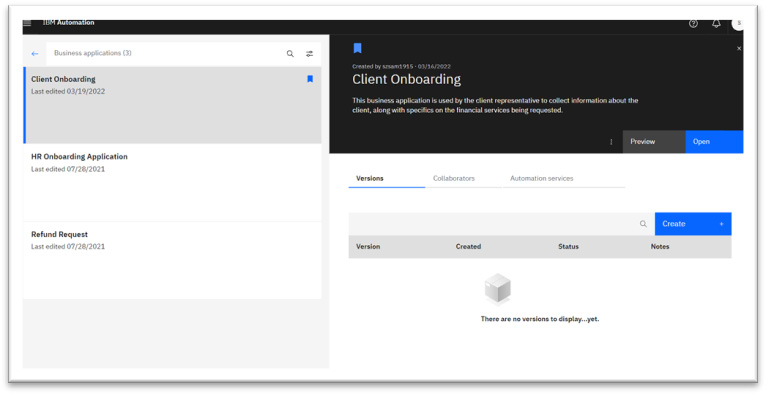 Figure 11.36 – Client Onboarding versions
