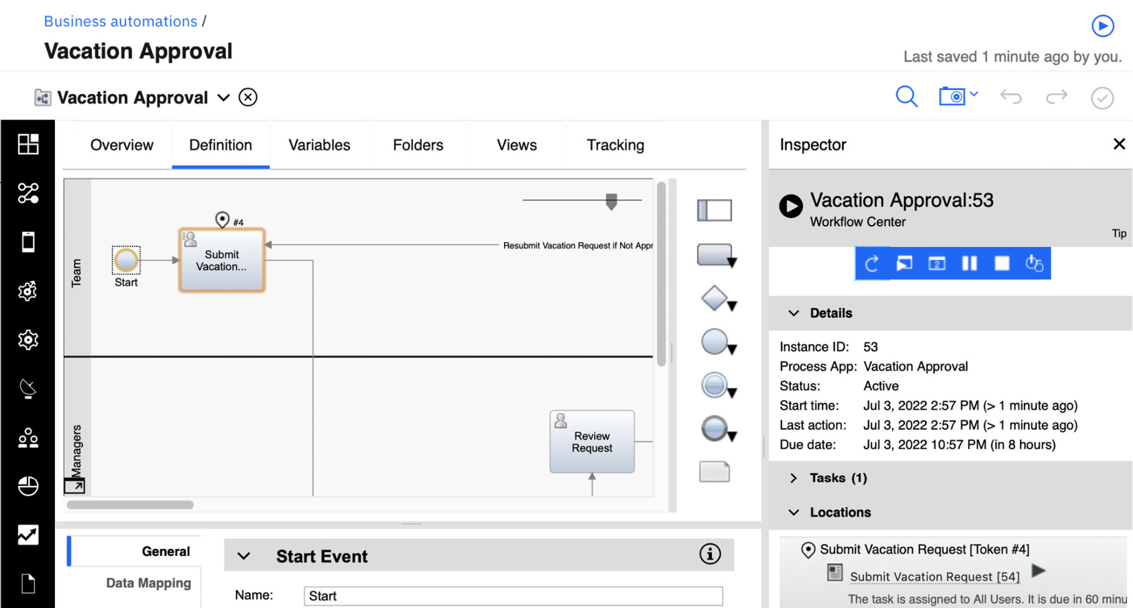 Figure 2.13 – Playback – running the process directly in Workflow Designer
