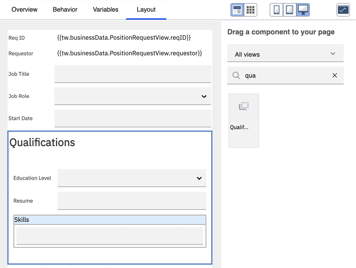 Figure 7.42 – Final PositionRequestView
