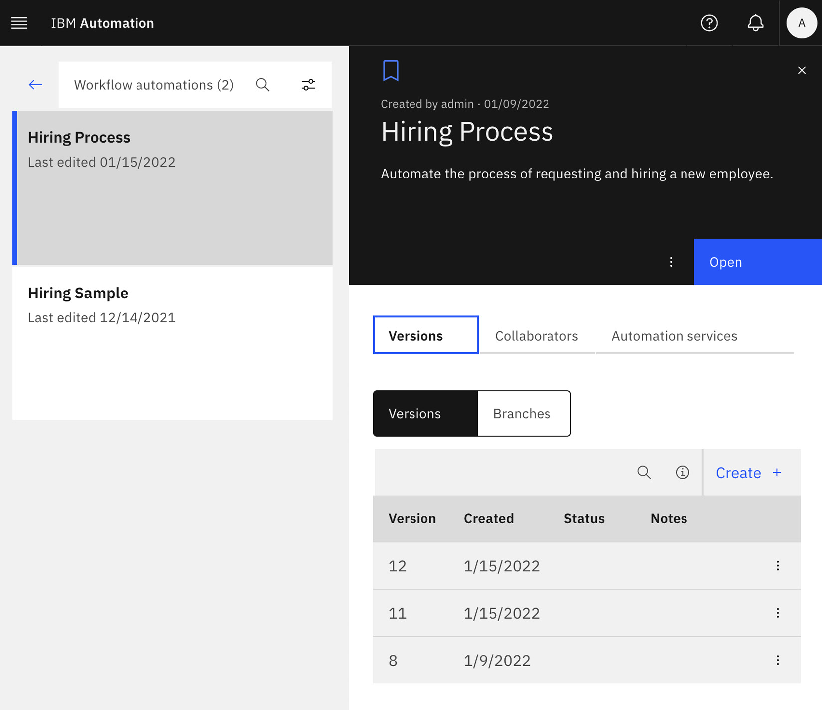 Figure 7.56 – Managing Versions and Branches for workflow automation
