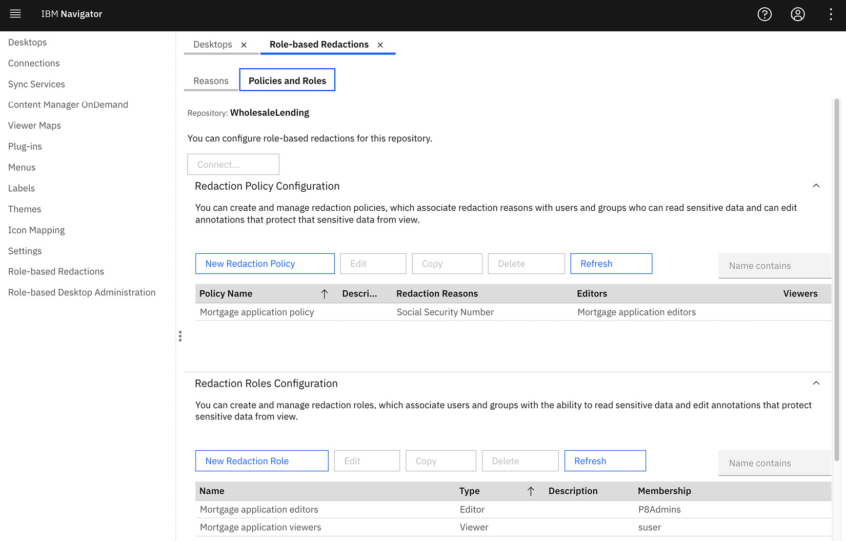 Figure 9.20 – Role-based redaction policies and roles
