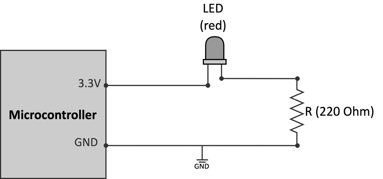 Figure 2.4 – LED power status indicator circuit
