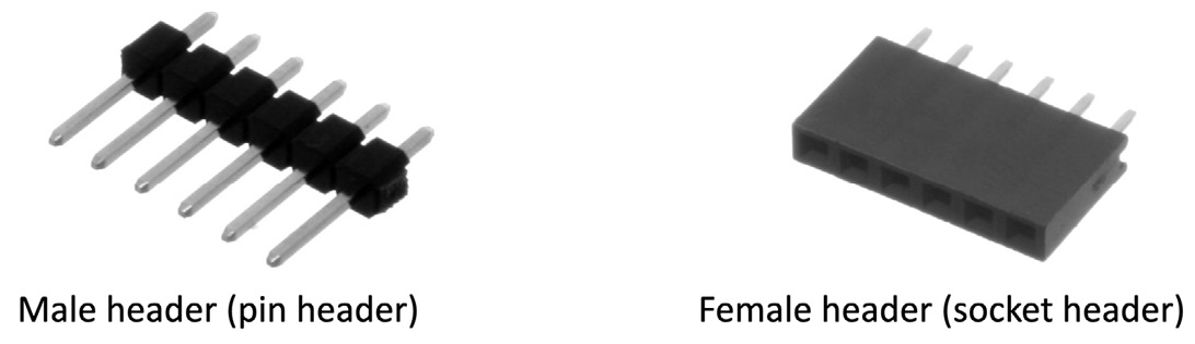 Figure 2.5 – Male header versus female header 
