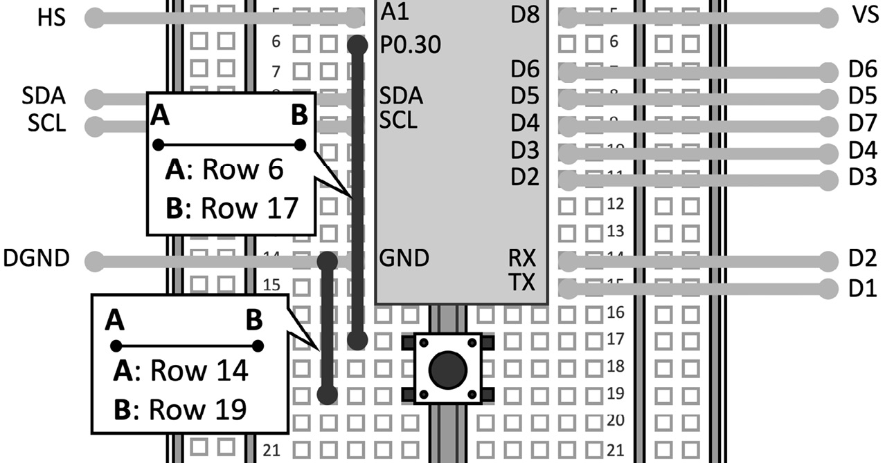 Figure 5.3 – Push-button connected between P0.30 and GND
