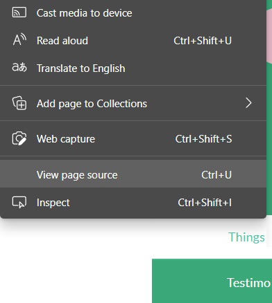Figure 1.1 – The right-click menu while viewing a page in Microsoft Edge
