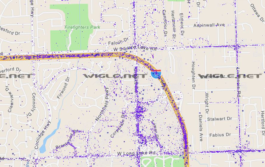 Figure 1.8 – Zooming in on a neighborhood on wigle.net
