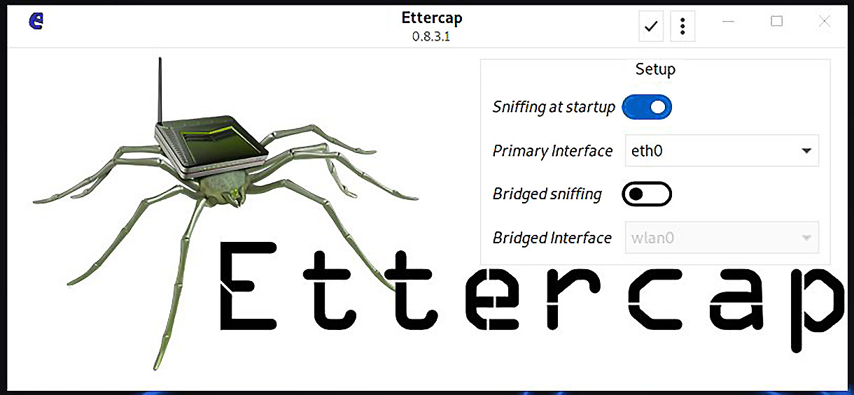 Figure 2.10 – The startup screen for Ettercap
