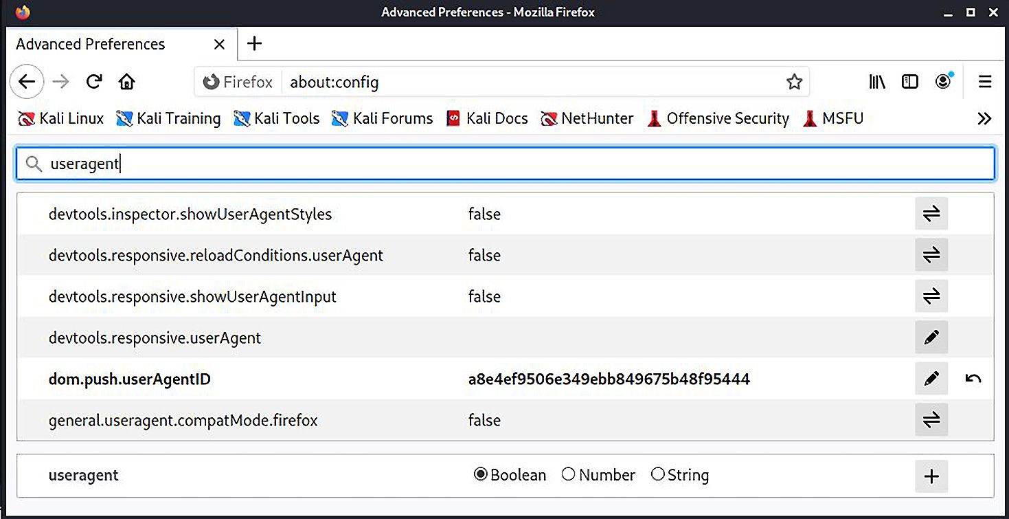 Figure 2.13 – Accessing advanced configuration of Firefox
