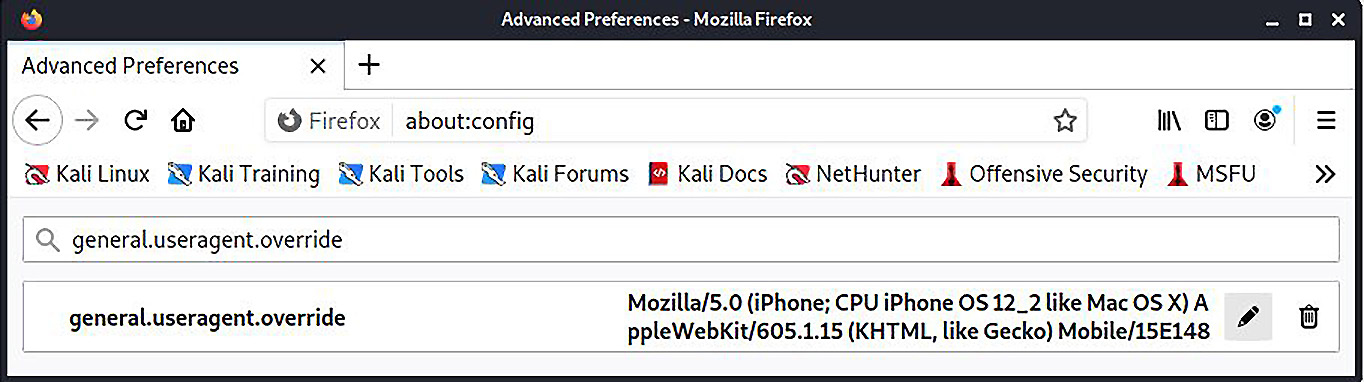Figure 2.15 – Firefox is now telling the world it's an iPhone
