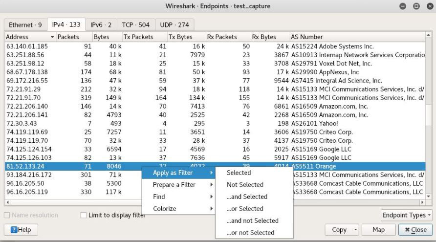 Figure 3.7 – Filtering endpoints
