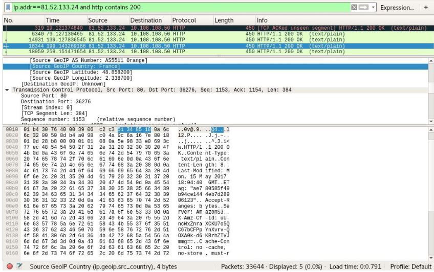 Figure 3.8 – Reviewing the filtered packets
