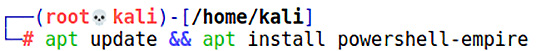 Figure 9.13 – Installing PowerShell Empire on Kali
