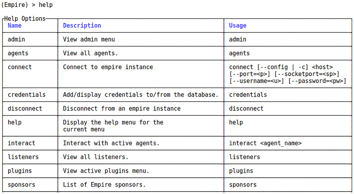 Figure 9.15 – Empire’s help menu
