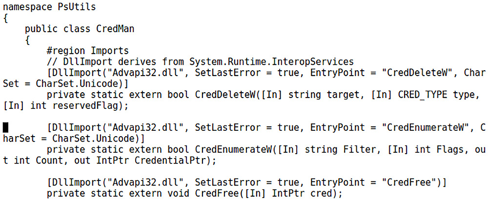 Figure 9.18 – Taking a peek inside a credentials nabber script
