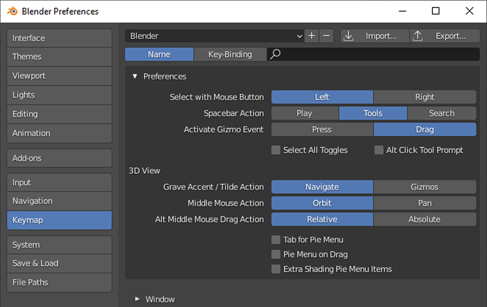 Figure 1.4 – The Preferences window of Blender
