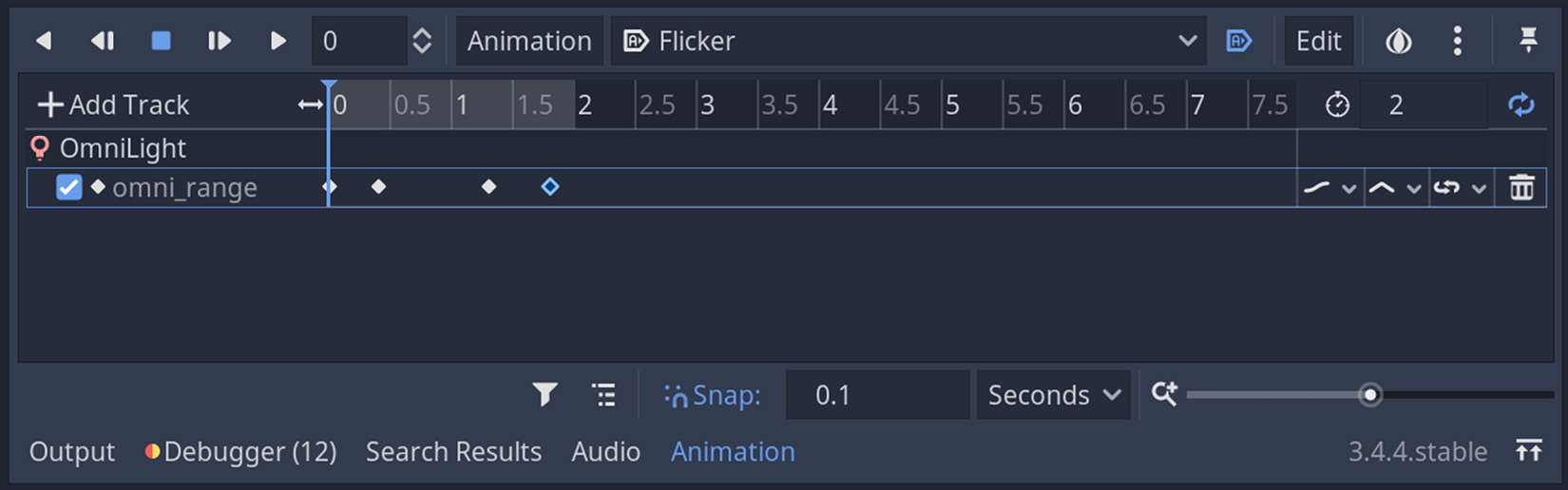 Figure 13.13 – The Flicker action has been defined for OmniLight in sconces
