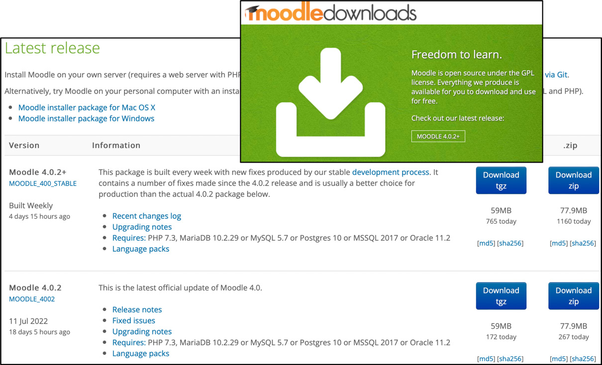 Figure 1.5 – Moodle downloads
