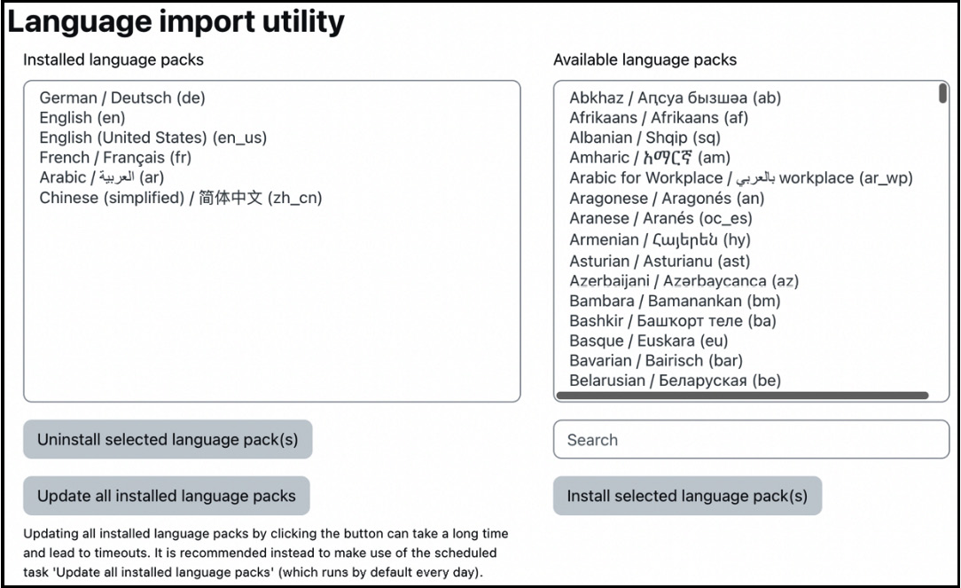 Figure 10.13 – Language import utility
