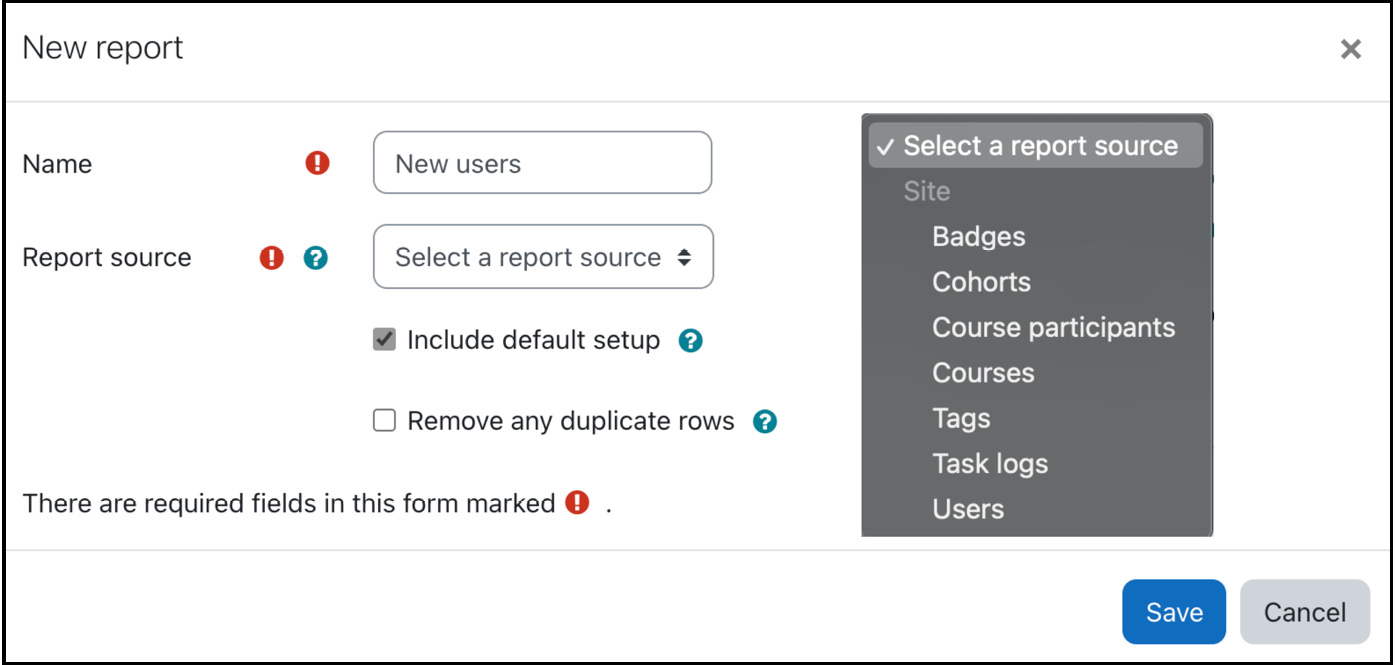 Figure 12.4 – Creating a new report
