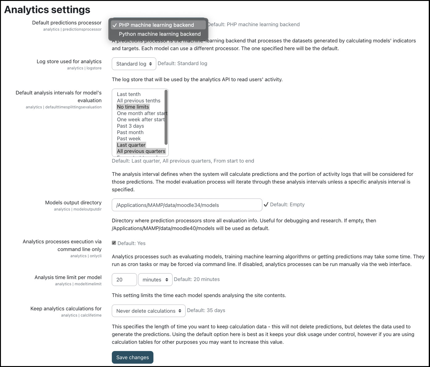 Figure 12.26 – Analytics settings
