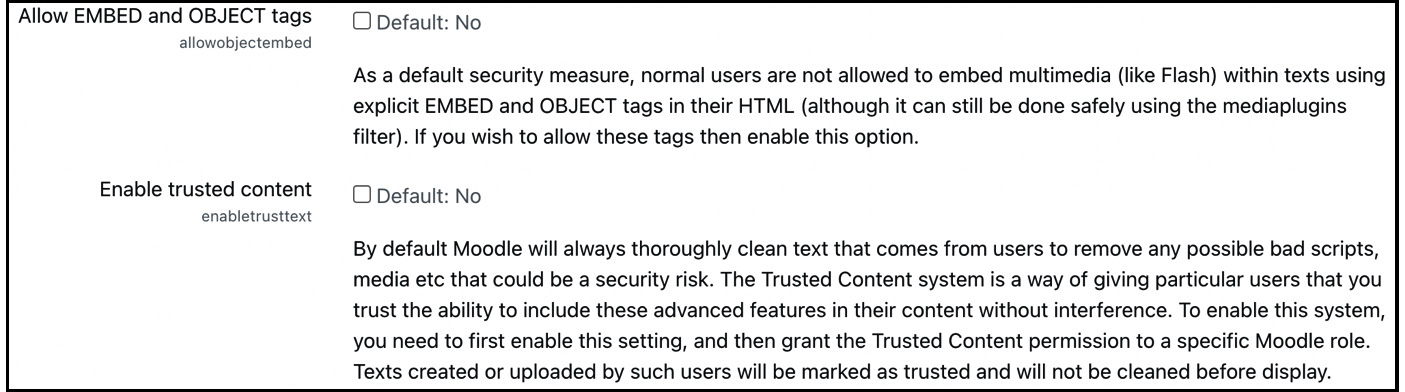 Figure 13.7 – Content security settings
