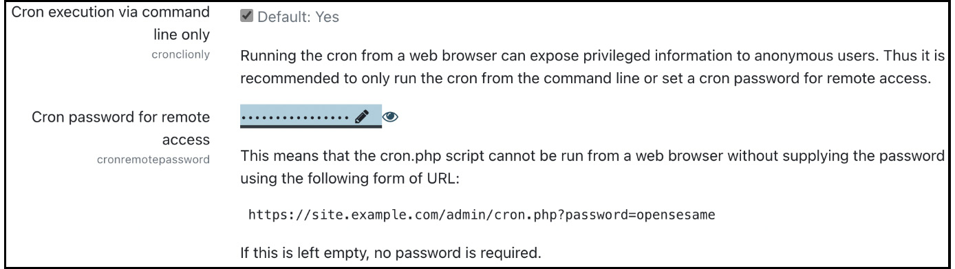 Figure 13.9 – Configuring cron execution
