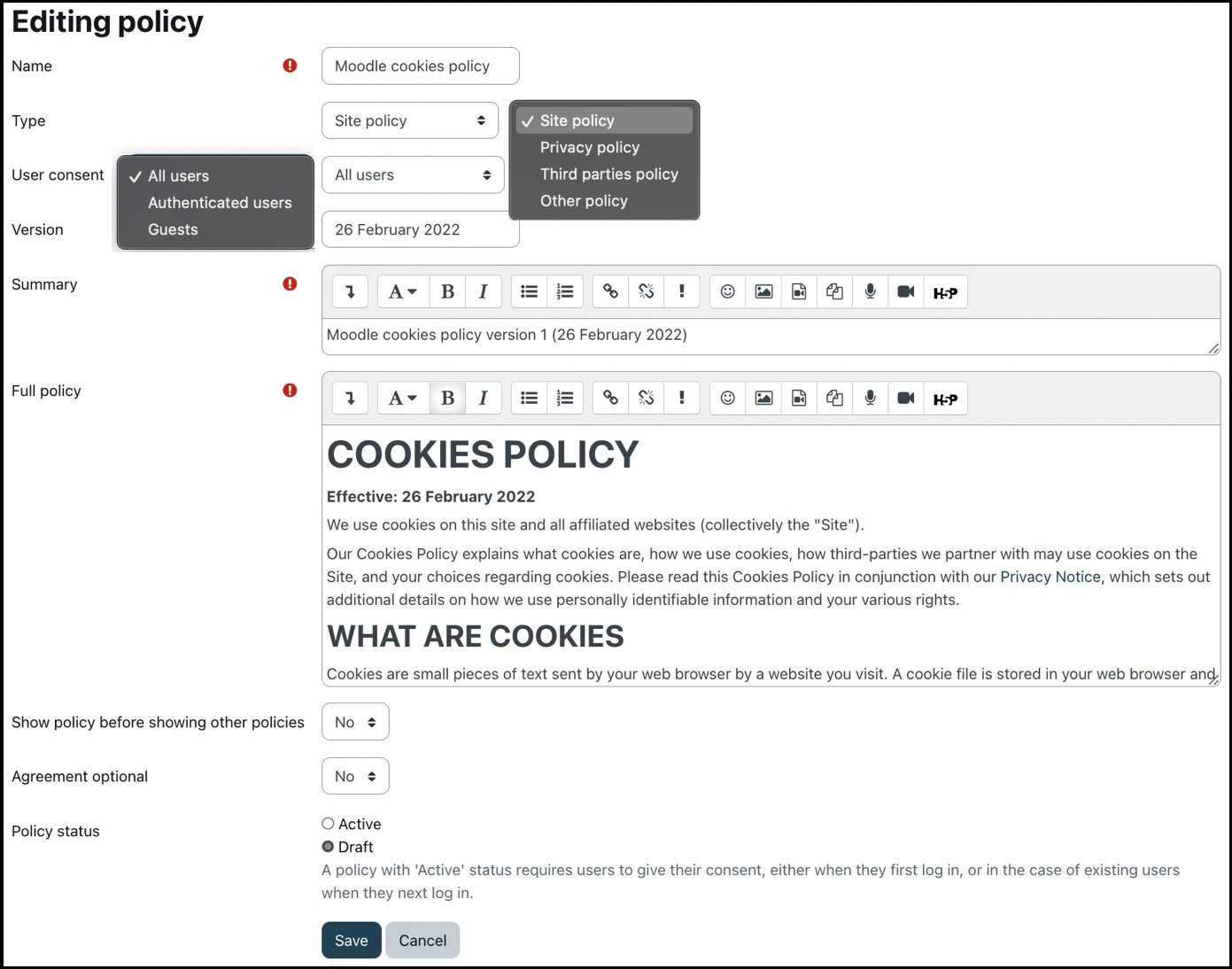 Figure 14.9 – Creating a new policy
