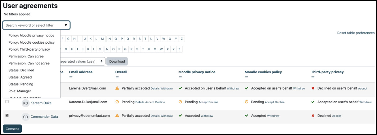 Figure 14.12 – User agreements
