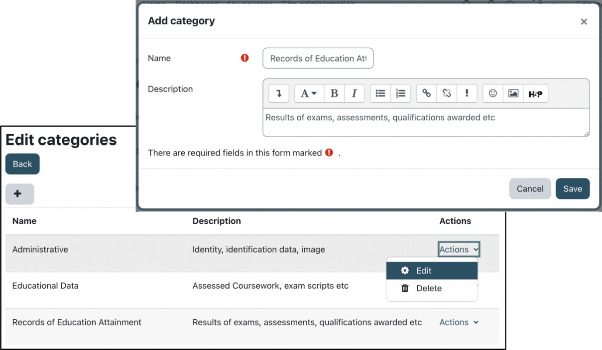 Figure 14.15 – Data registry categories
