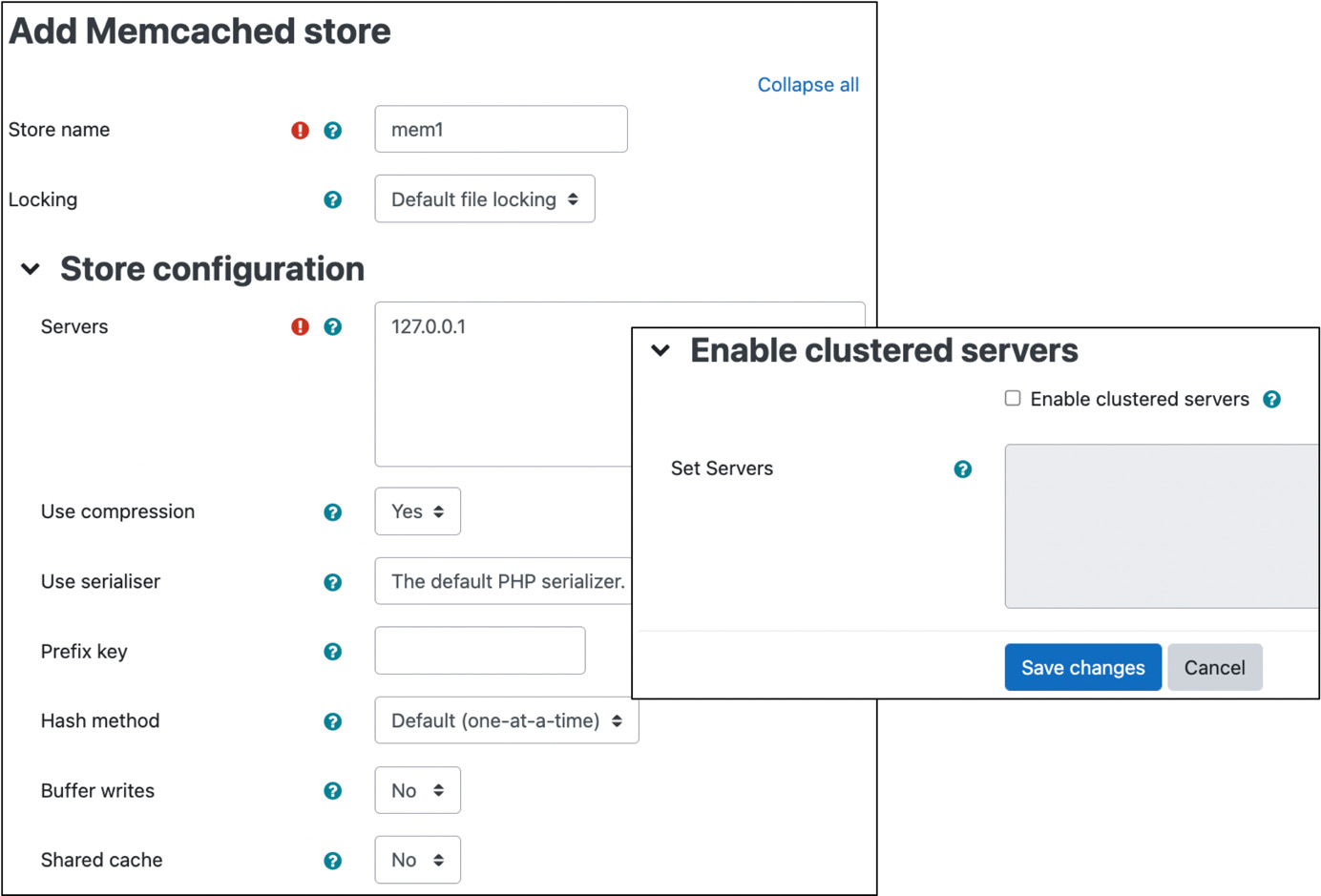 Figure 15.9 – Adding Memcached cache store
