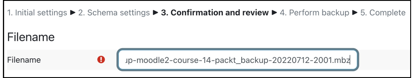 Figure 16.6 – Course backup – Confirmation and review
