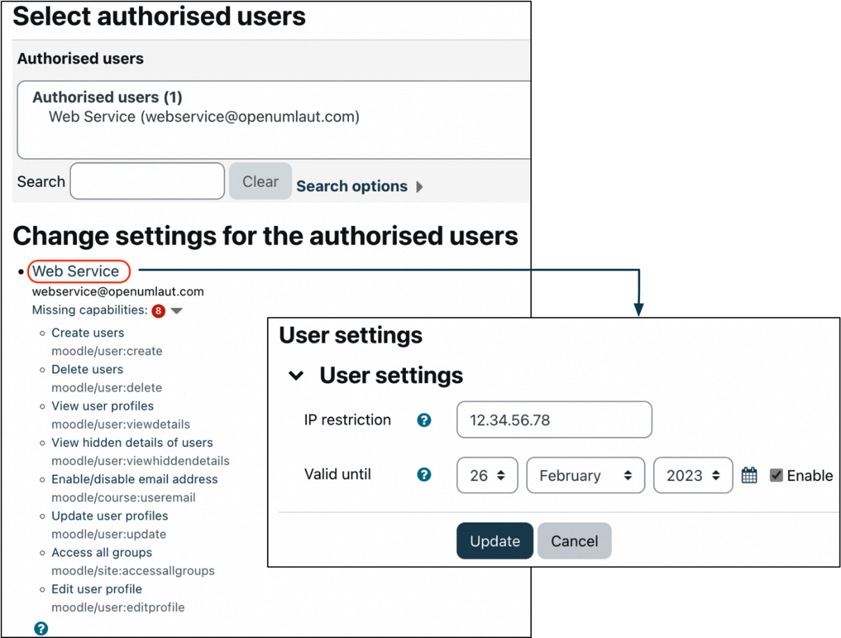 Figure 18.7 – Web services – selecting users
