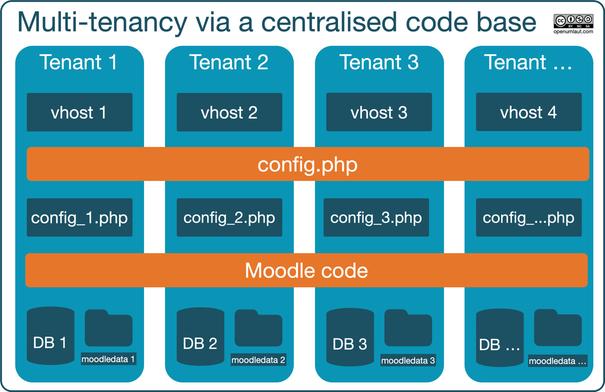 Figure 20.5 – Multi-tenancy via a centralised code base
