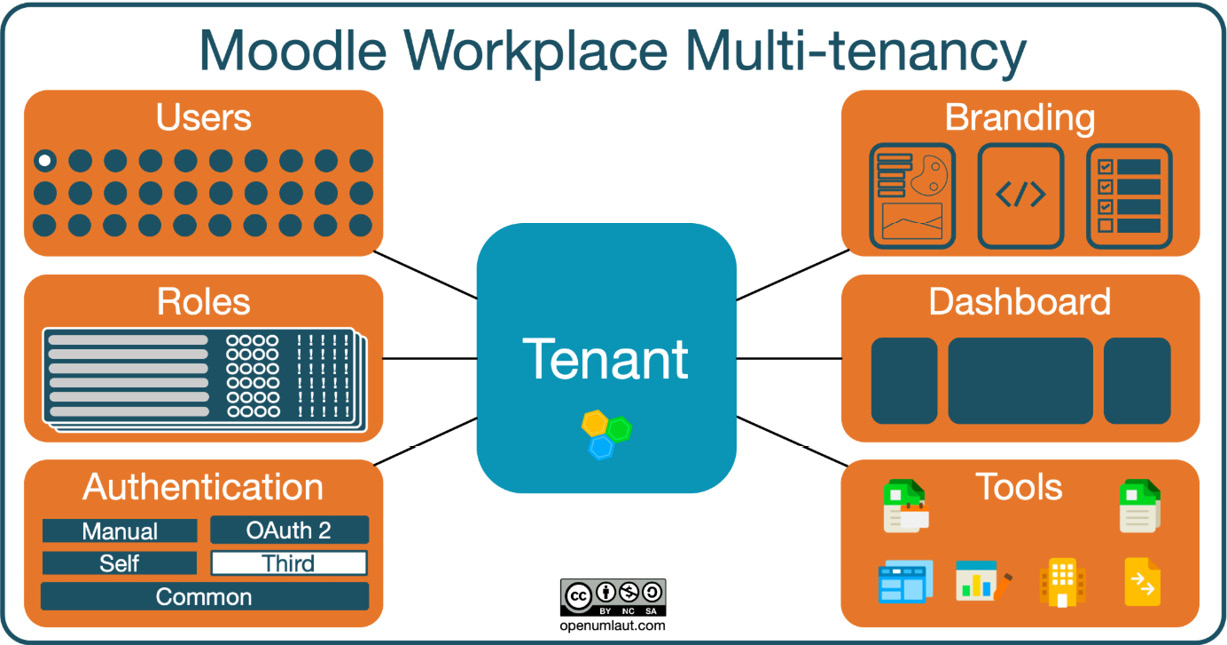 Figure 20.7 – Moodle Workplace multi-tenancy
