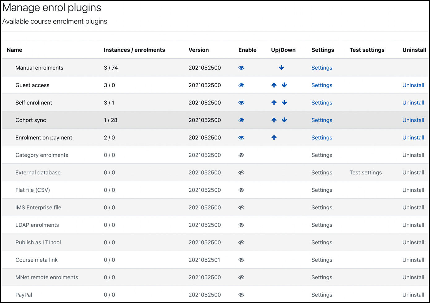 Figure 4.27 – Enrolment plugins
