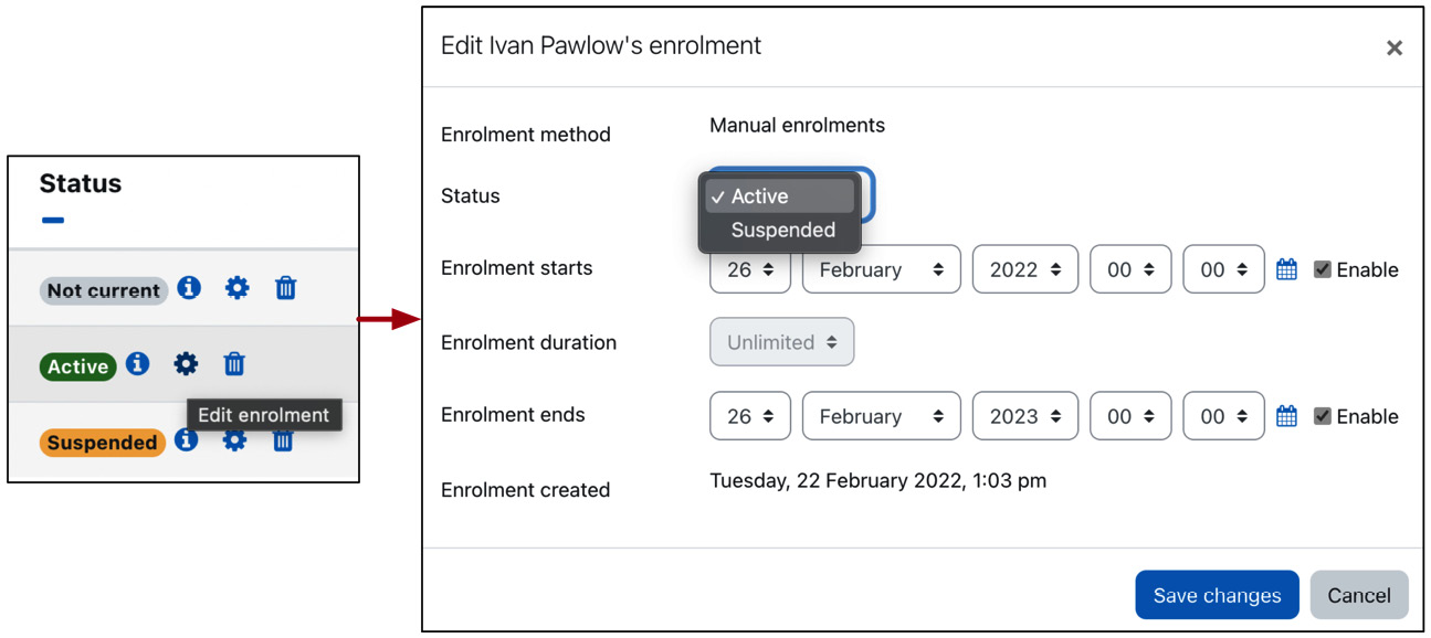 Figure 4.31 – Suspension and expiry of enrolments
