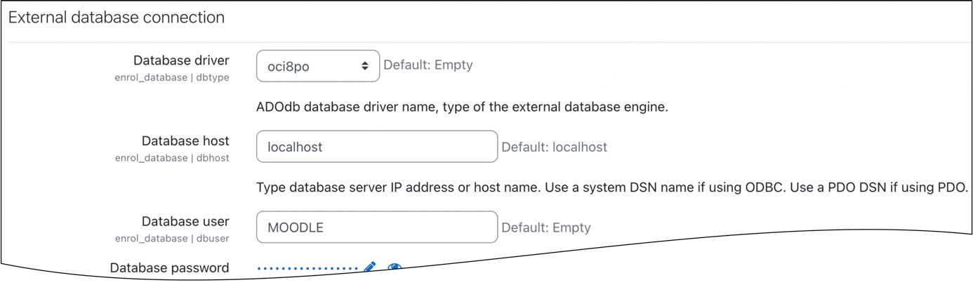 Figure 4.40 – External database enrolment options
