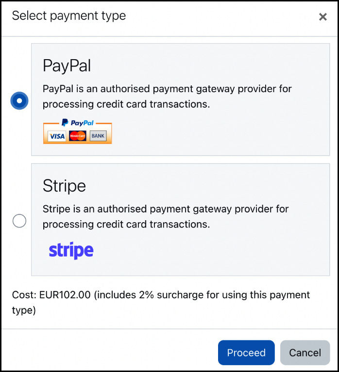 Figure 4.50 – User’s payment selection
